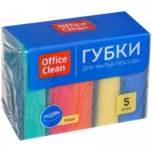 Губка поролон/абразив OfficeClean "Maxi" (90x65x27мм) набор 5шт. (248977)