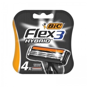 Сменные кассеты для бритья Bic Flex 3 Hybrid, 4шт.