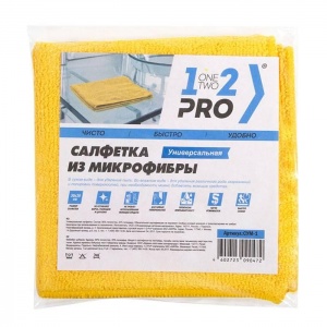 Салфетка хозяйственная 1-2-Pro (30х30см) микрофибра, 1шт.